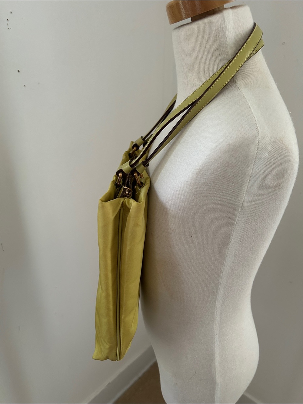 PRADA Nylon Tessuto Ochre City Tote With Leather Handles - Picture 4 of 12